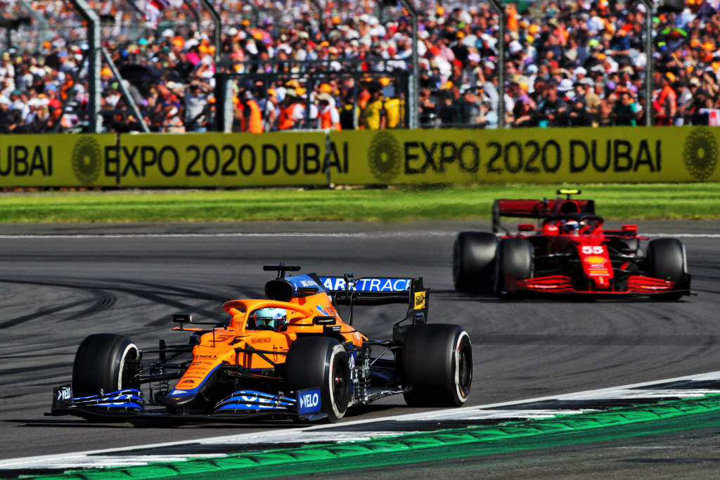 Daniel Ricciardo McLaren F1 Carlos Sainz Ferrari British GP