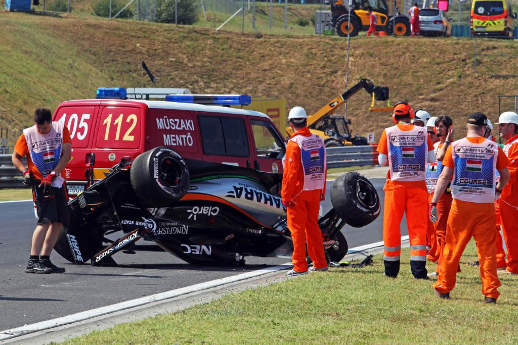 Sergio Perez Force India Hungary crash F1