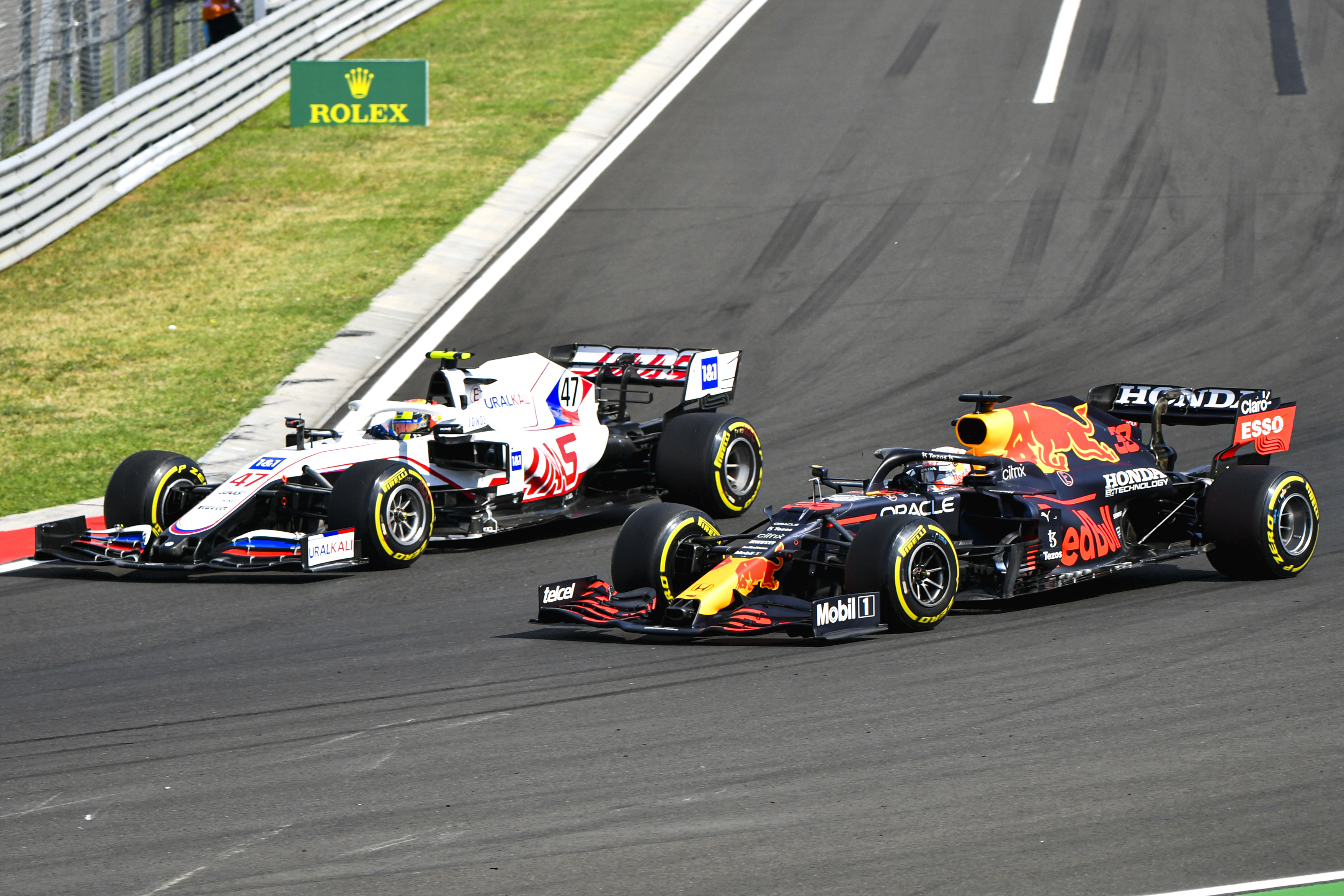 Mick Schumacher Haas Max Verstappen Red Bull Hungarian Grand Prix 2021