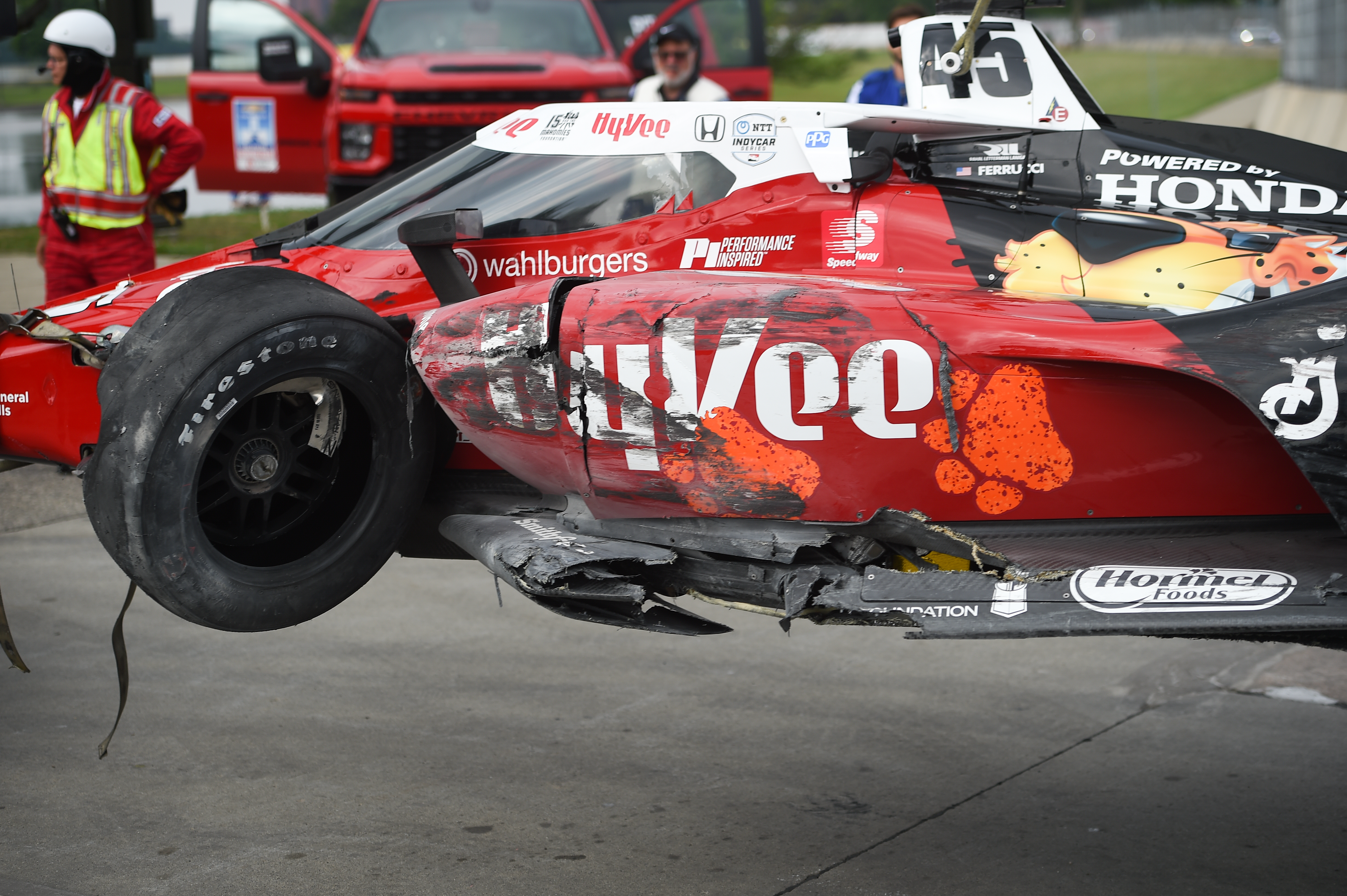 Santino Ferrucci Detroit IndyCar crash 2021