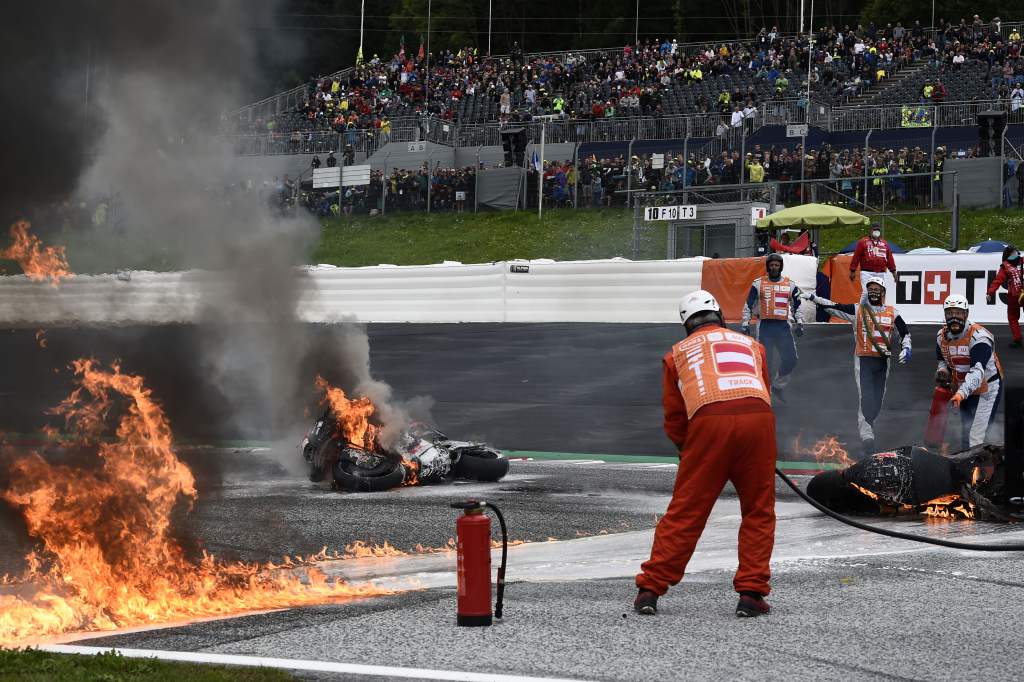 Lorenzo Savadori Dani Pedrosa crash Red Bull Ring MotoGP 2021