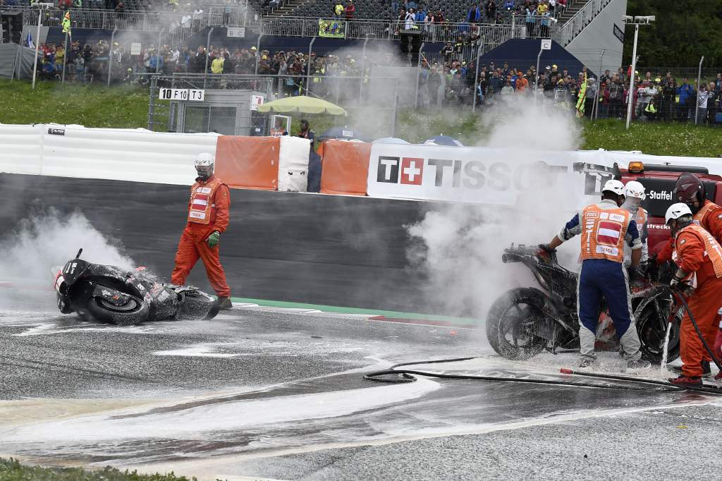 Lorenzo Savadori Dani Pedrosa crash Red Bull Ring MotoGP 2021