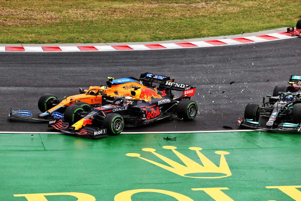 Max Verstappen Lando Norris Valtteri Bottas Hungarian GP crash F1