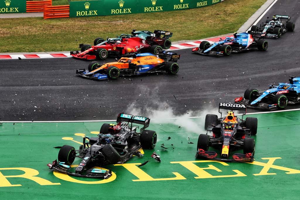 Max Verstappen Valtteri Bottas Hungarian GP F1 start crash