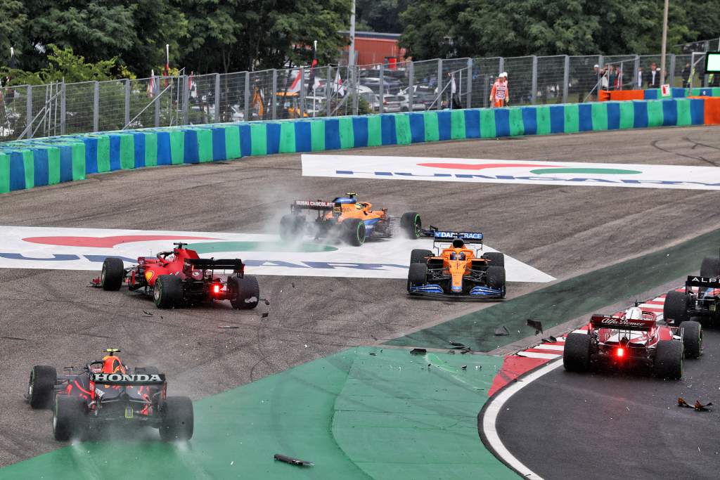 Hungarian GP F1 start crash Lando Norris