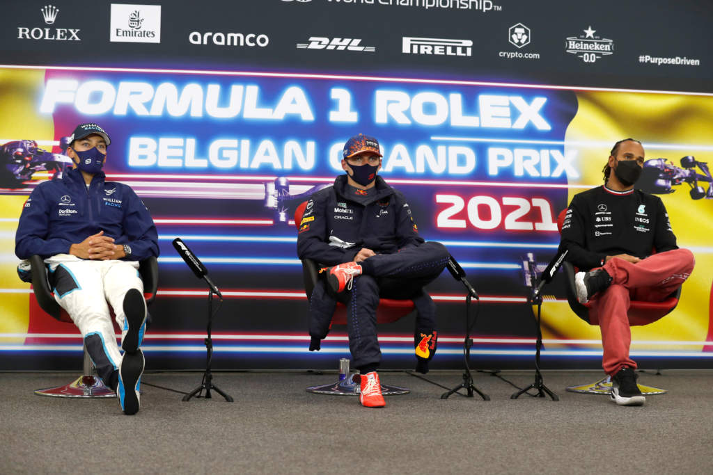 George Russell Max Verstappen Lewis Hamilton Belgian GP F1