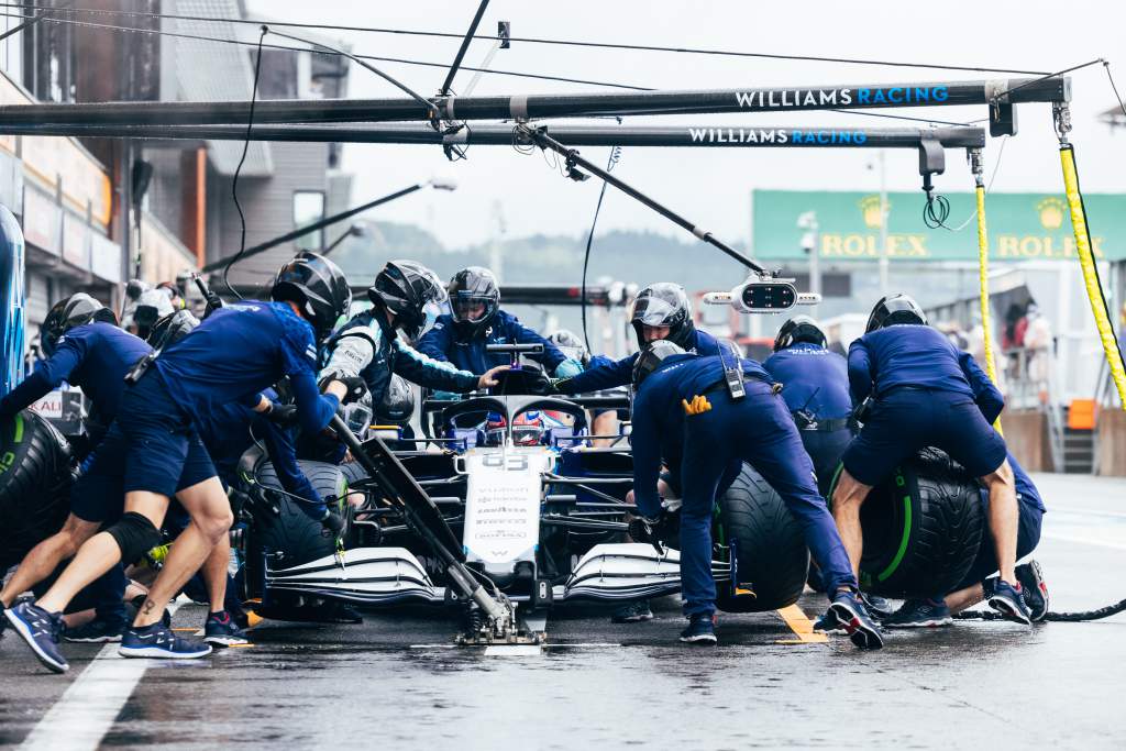 George Russell Williams F1 2021 Belgian Grand Prix pitstop