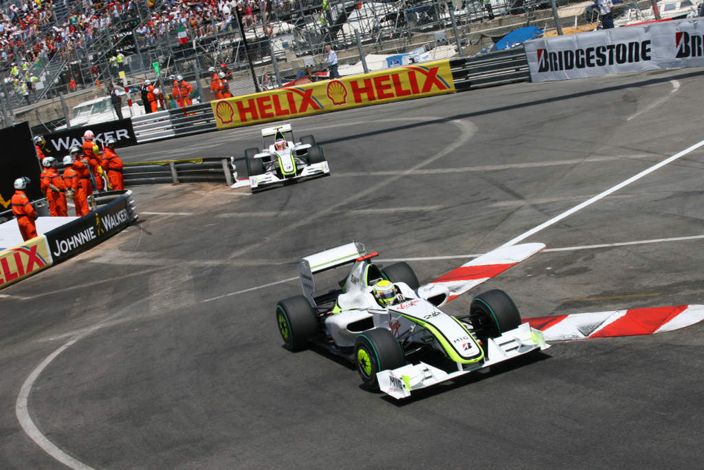 Jenson Button Rubens Barrichello Brawn F1 Monaco