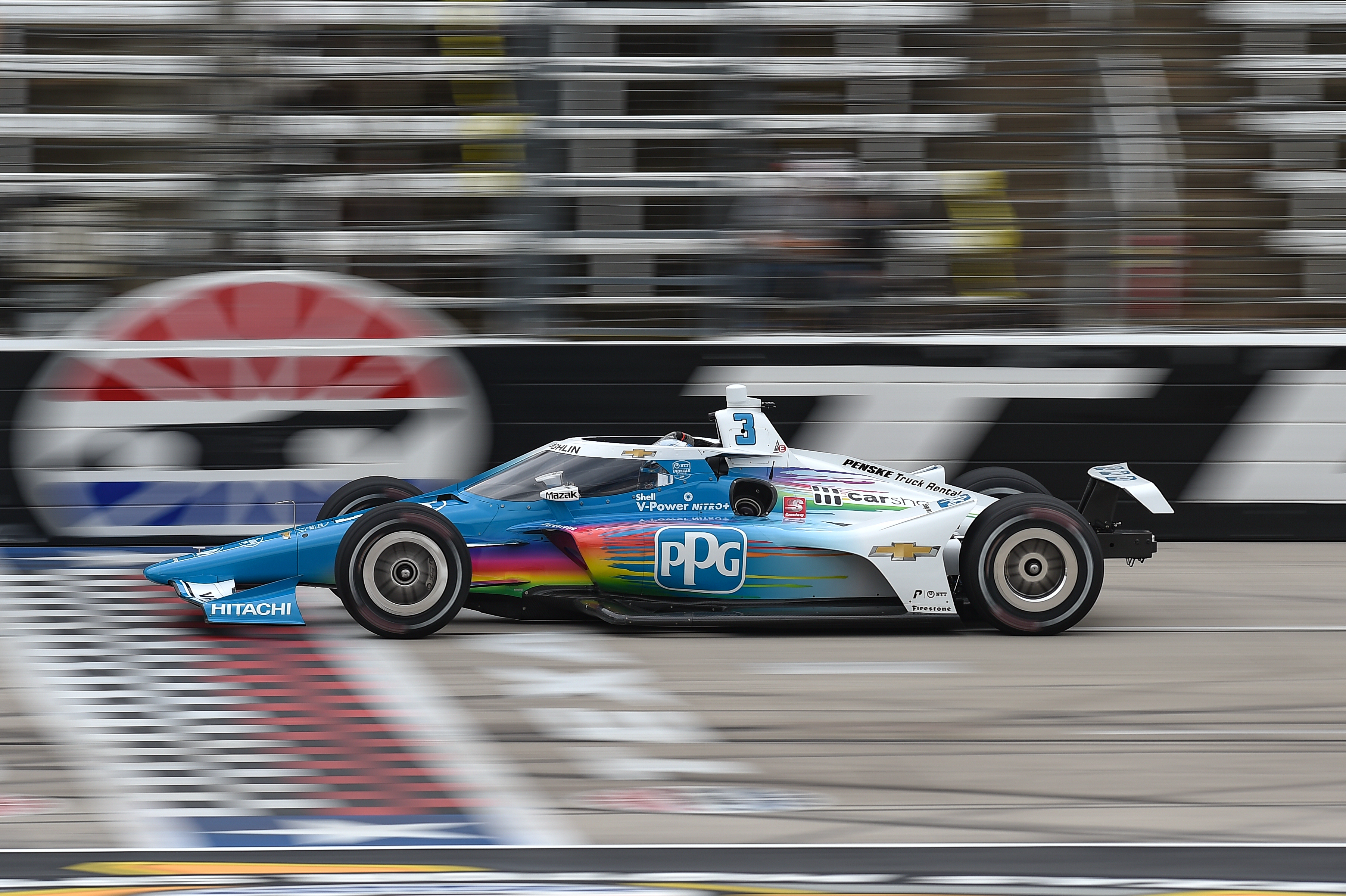 Indy Racing League driver Dario Franchitti and extremely happy