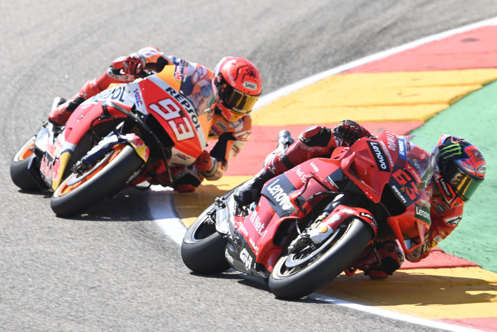 Francesco Bagnaia Marc Marquez Aragon MotoGP 2021