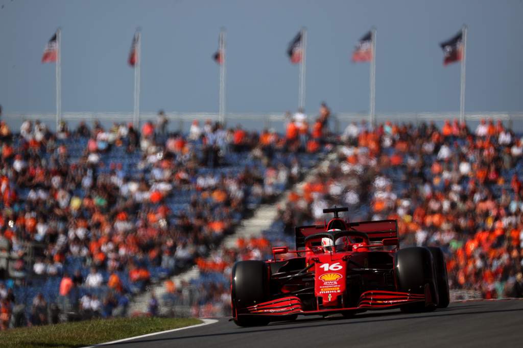 Leclerc leads Ferrari 1-2 in Zandvoort FP2, trouble for Hamilton