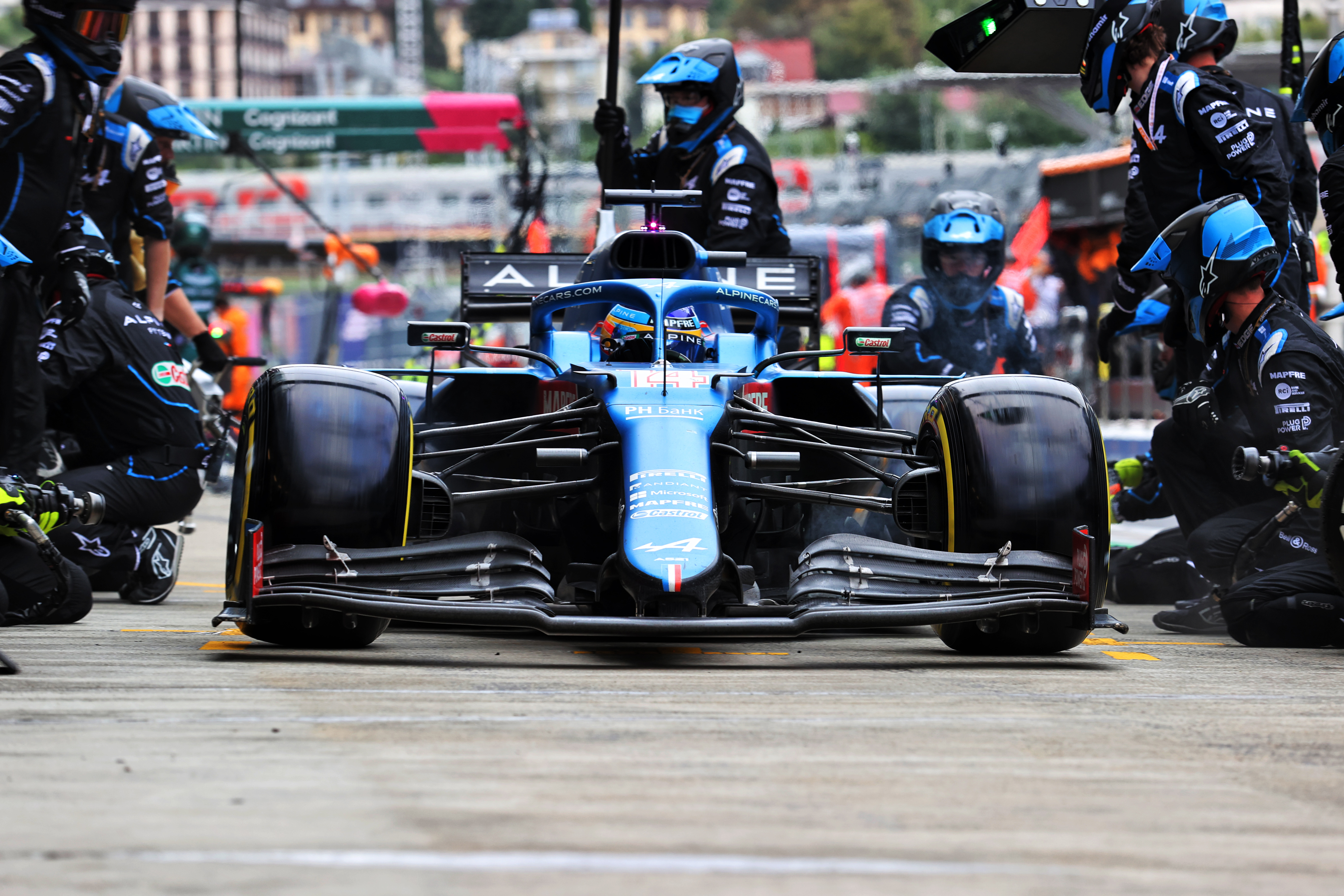 Lewis Hamilton in the pits, Mercedes AMG F1, Russian GP 2019 print by  Motorsport Images