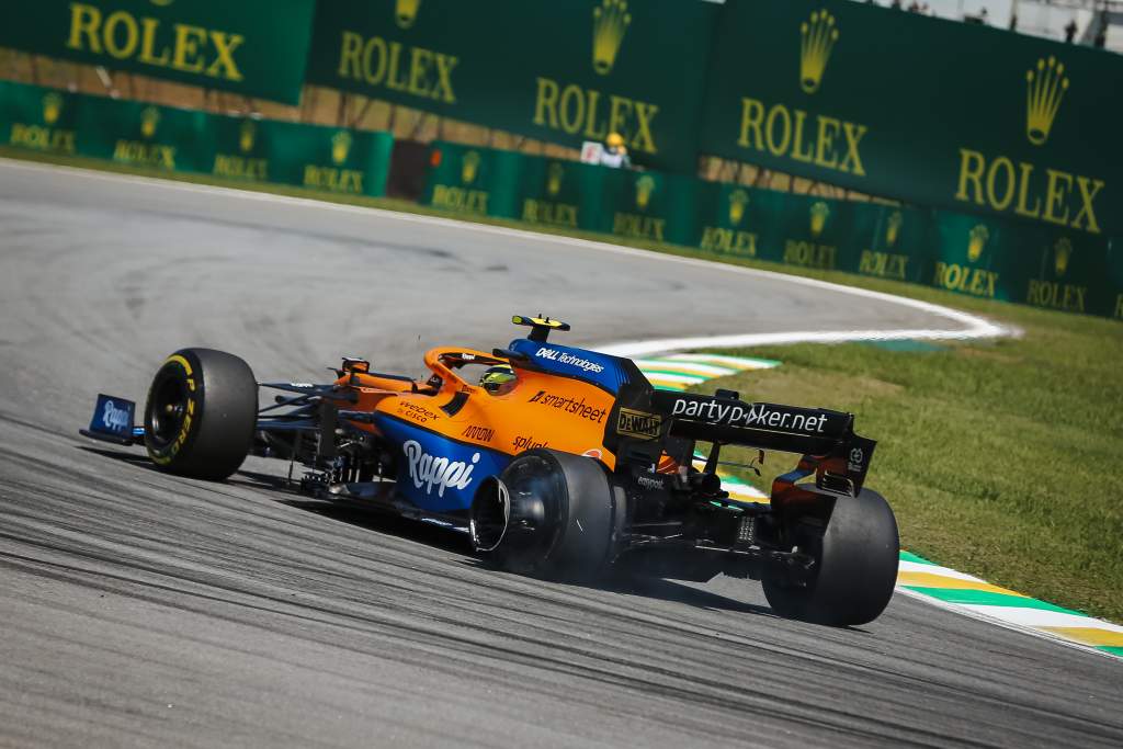 Lando Norris McLaren F1 puncture