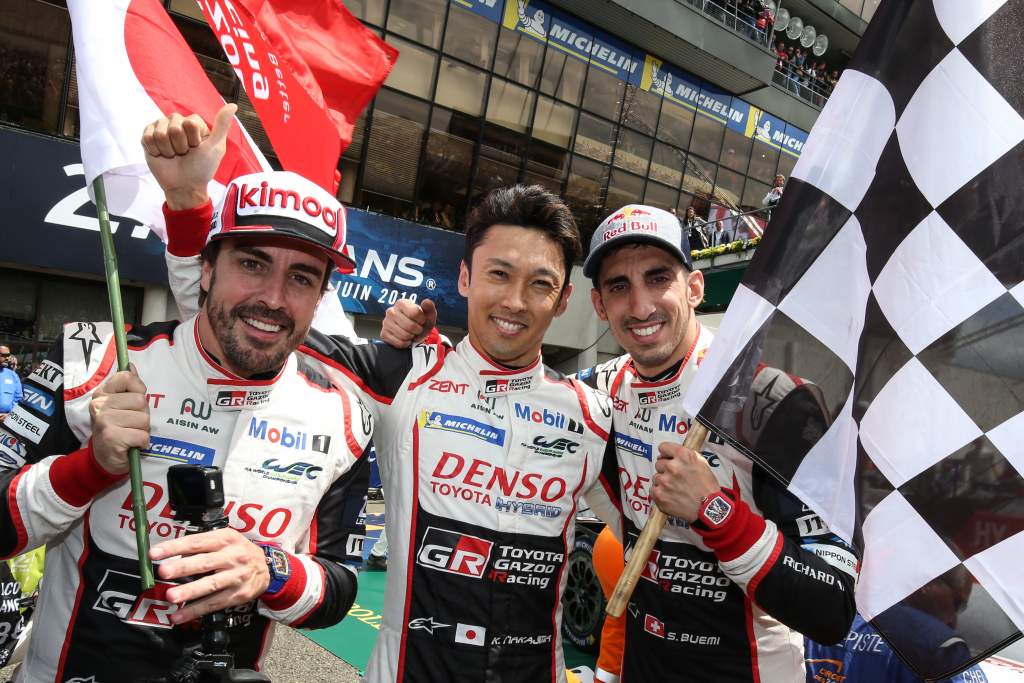 Fernando Alonso Kazuki Nakajima Sebastien Buemi Toyota Le Mans