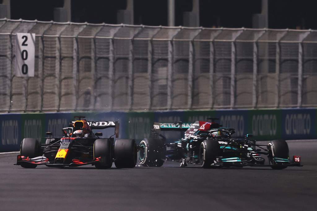 Max Verstappen Red Bull Lewis Hamilton Mercedes F1 Saudi Arabian GP crash