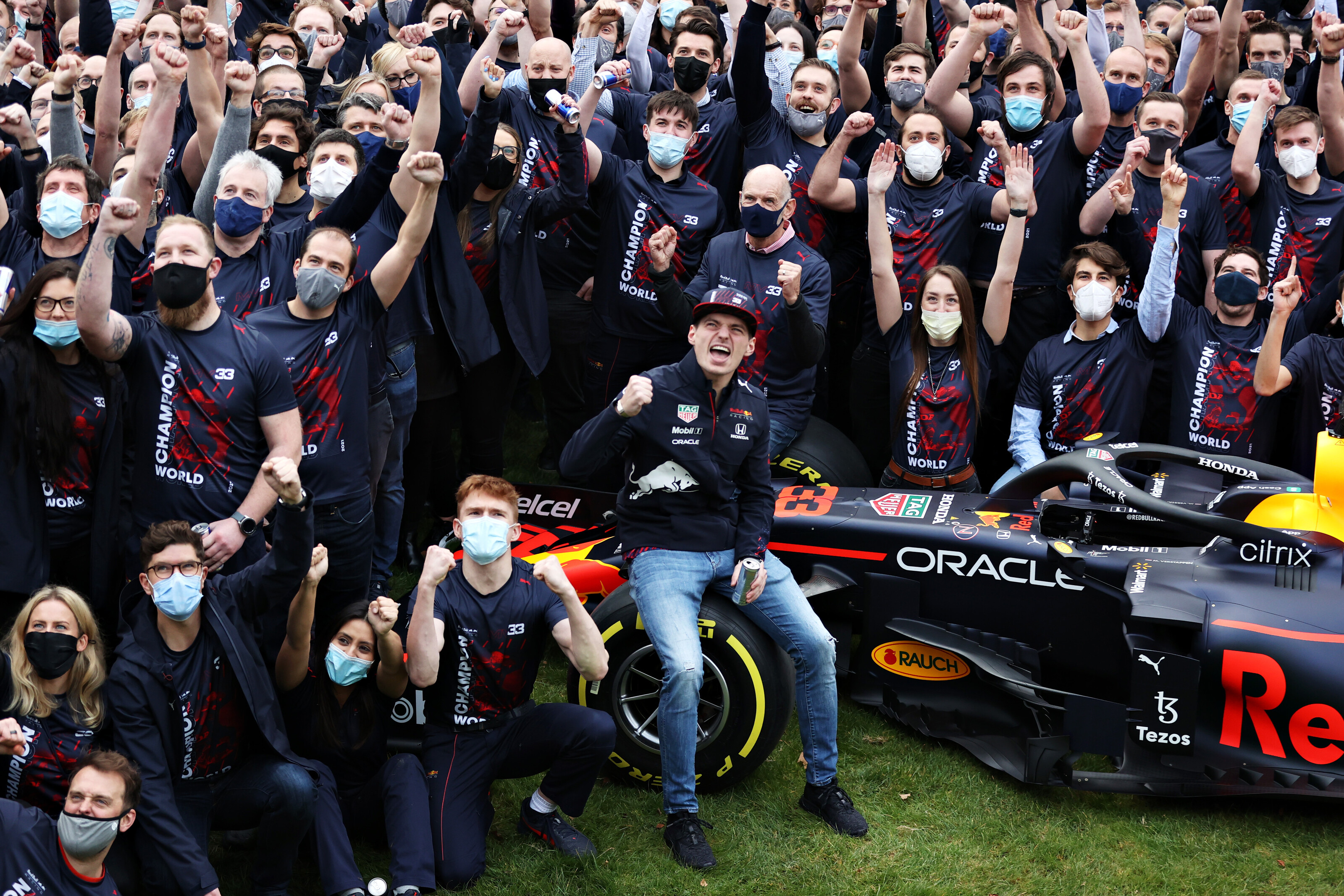 F1 World Champion Max Verstappen Celebrates At Red Bull Racing Factory