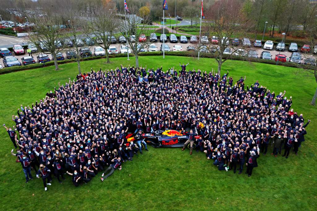 F1 World Champion Max Verstappen Celebrates At Red Bull Racing Factory