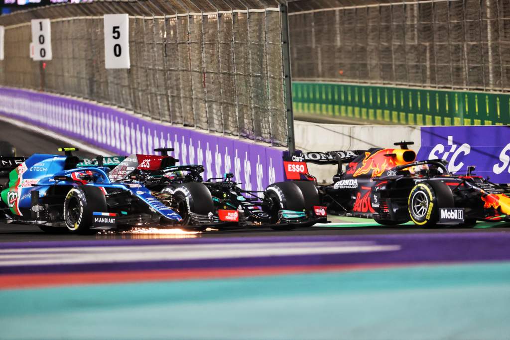 Esteban Ocon Alpine Lewis Hamilton Mercedes Max Verstappen Red Bull F1