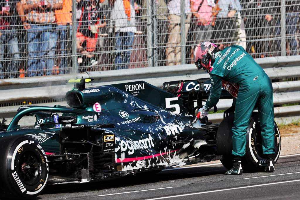 Aston Martin F1 Sebastian Vettel fire extinguisher