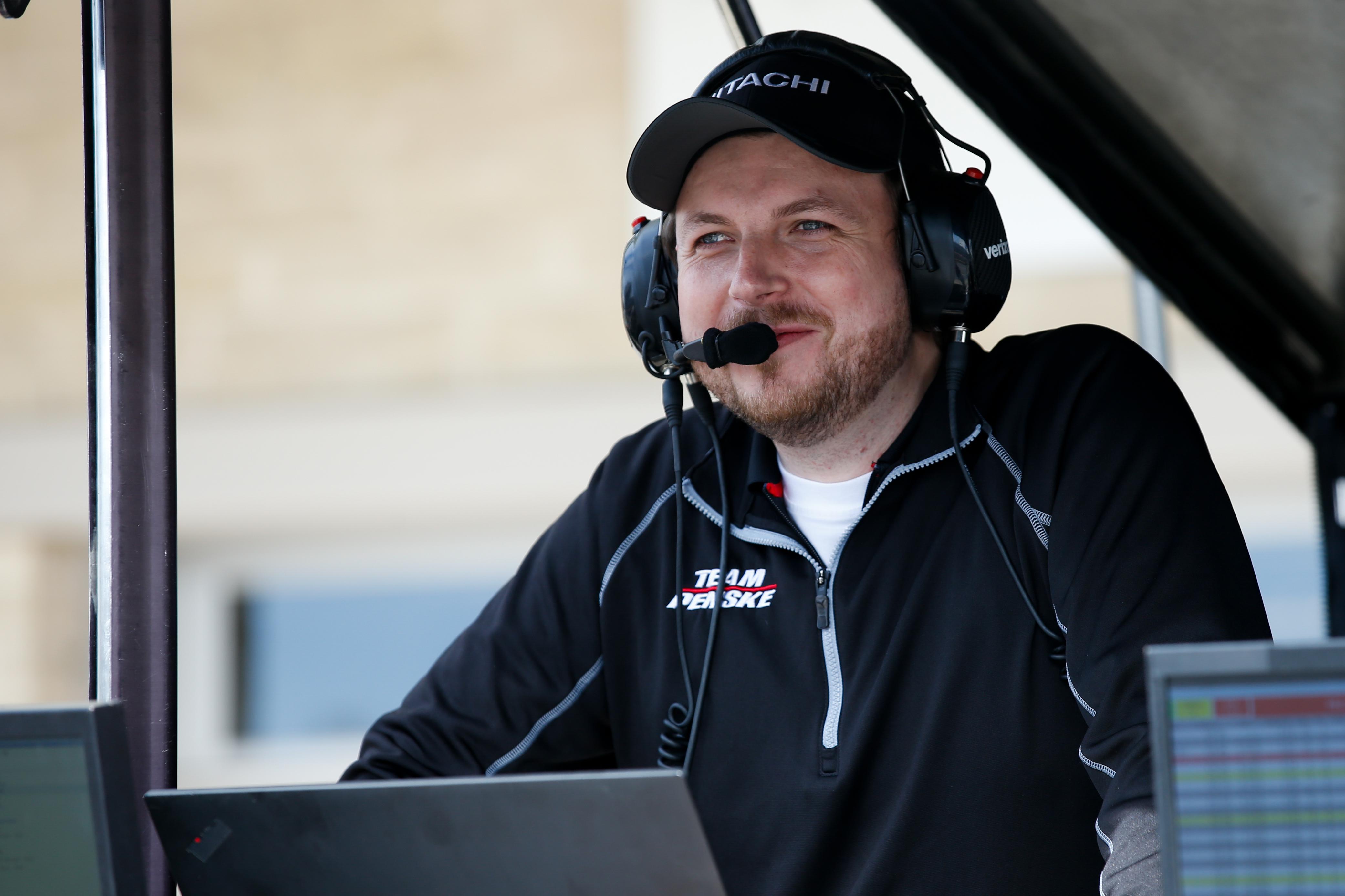 Team Penske Engineer Gavin Ward In His Team's Pitstand During The Open Test At Circuit Of The Americas Largeimagewithoutwatermark M7690