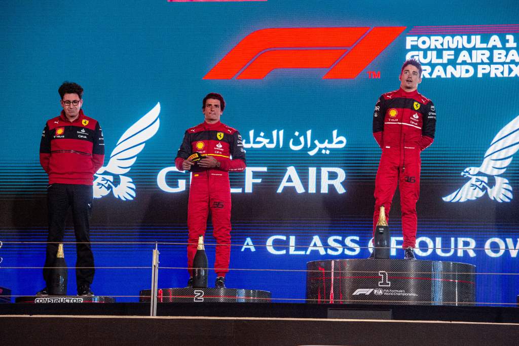 Mattia Binotto Carlos Sainz Charles Leclerc Ferrari F1