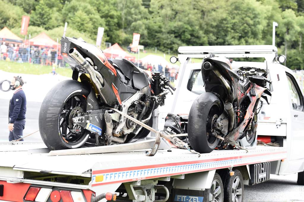 MotoGP crashed motorcycles