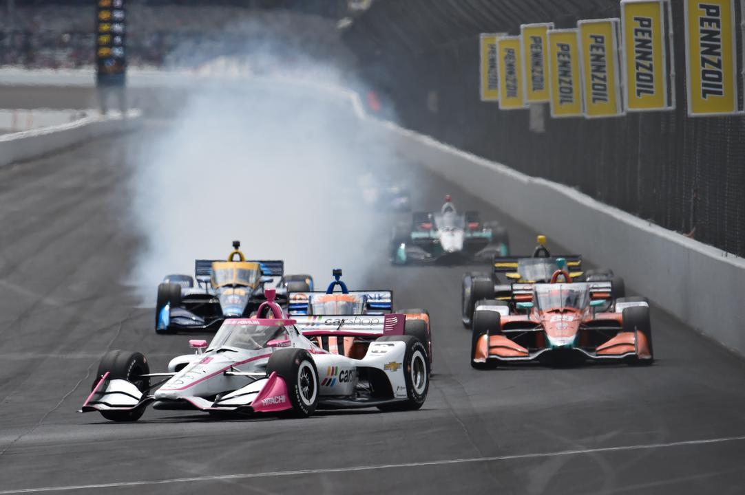 Jimmie Johnson Locks Up The Brakes Entering Turn 1 During The Big Machine Spiked Coolers Grand Prix At Ims On Saturday Aug 14 Referenceimagewithoutwatermark M46245