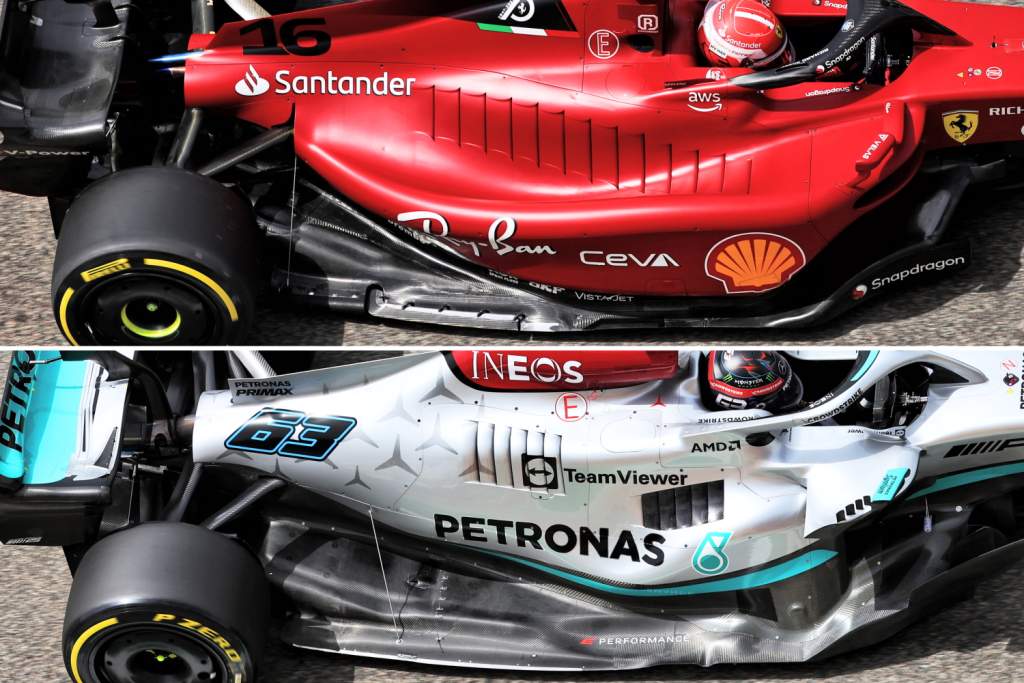 Huge sidepods or no sidepods? Mercedes' and Ferrari's theories