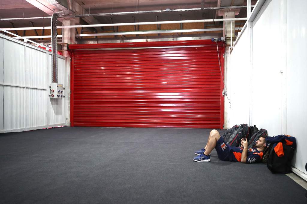 Argentina MotoGP empty pit garage