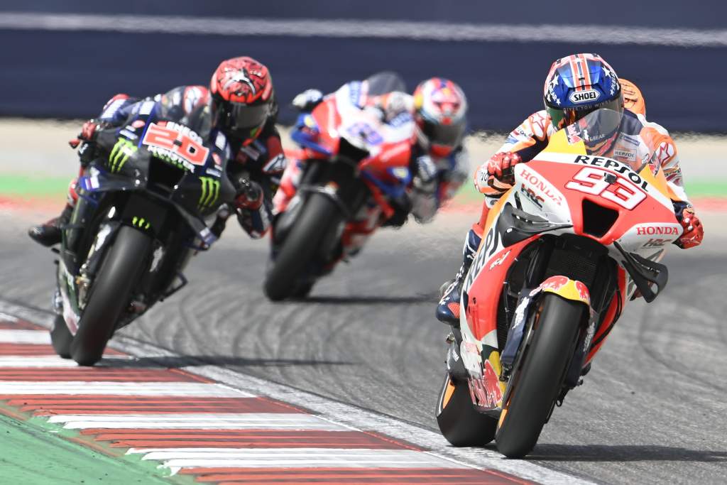 Marquez tinha alarme na bicicleta durante toda a incrível carga de Austin