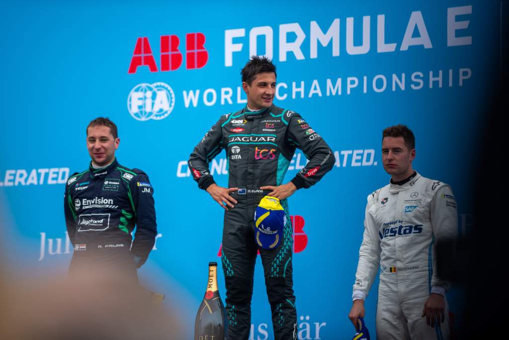 Rome E-Prix Formula E podium Mitch Evans Robin Frijns Stoffel Vandoorne