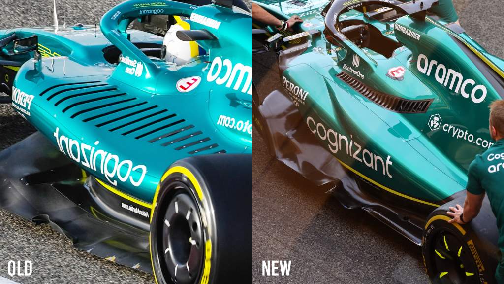 Aston Martin F1 sidepod comparison