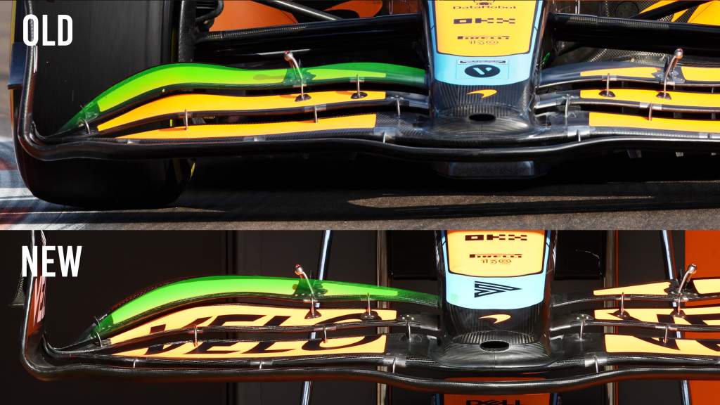 McLaren F1 front wing comparison