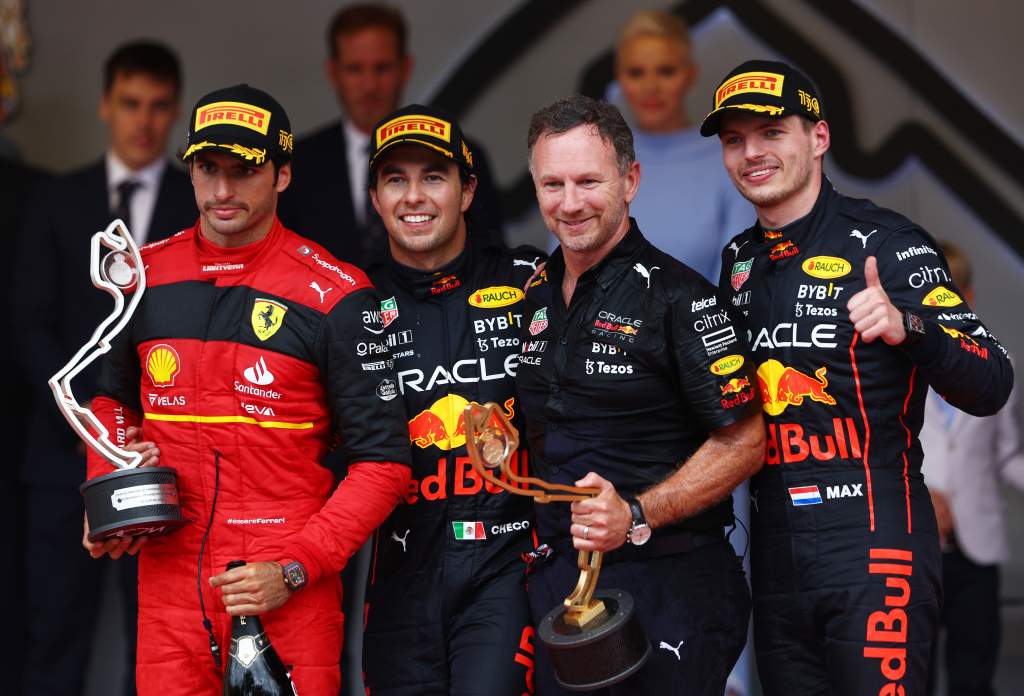 Carlos Sainz Sergio Perez Christian Horner Max Verstappen F1 Monaco