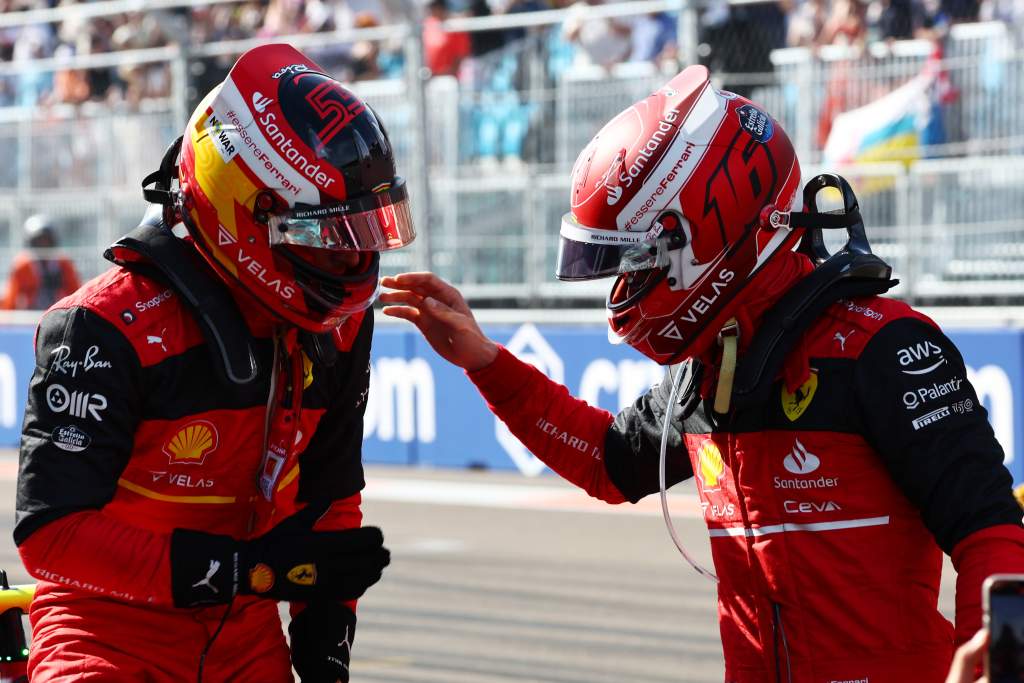 Carlos Sainz Charles Leclerc Ferrari F1 Miami GP