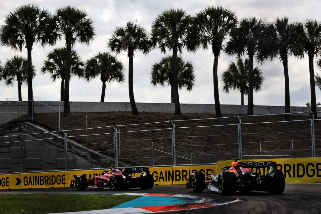 Carlos Sainz Ferrari Sergio Perez Red Bull F1