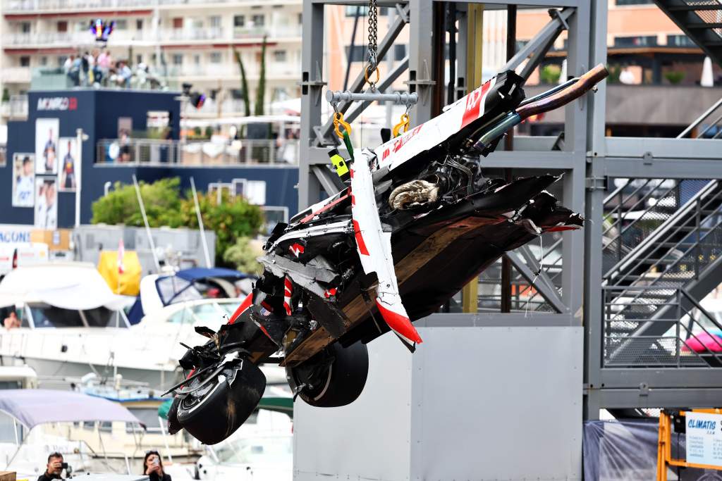 Crashed Haas Mick Schumacher Monaco GP F1