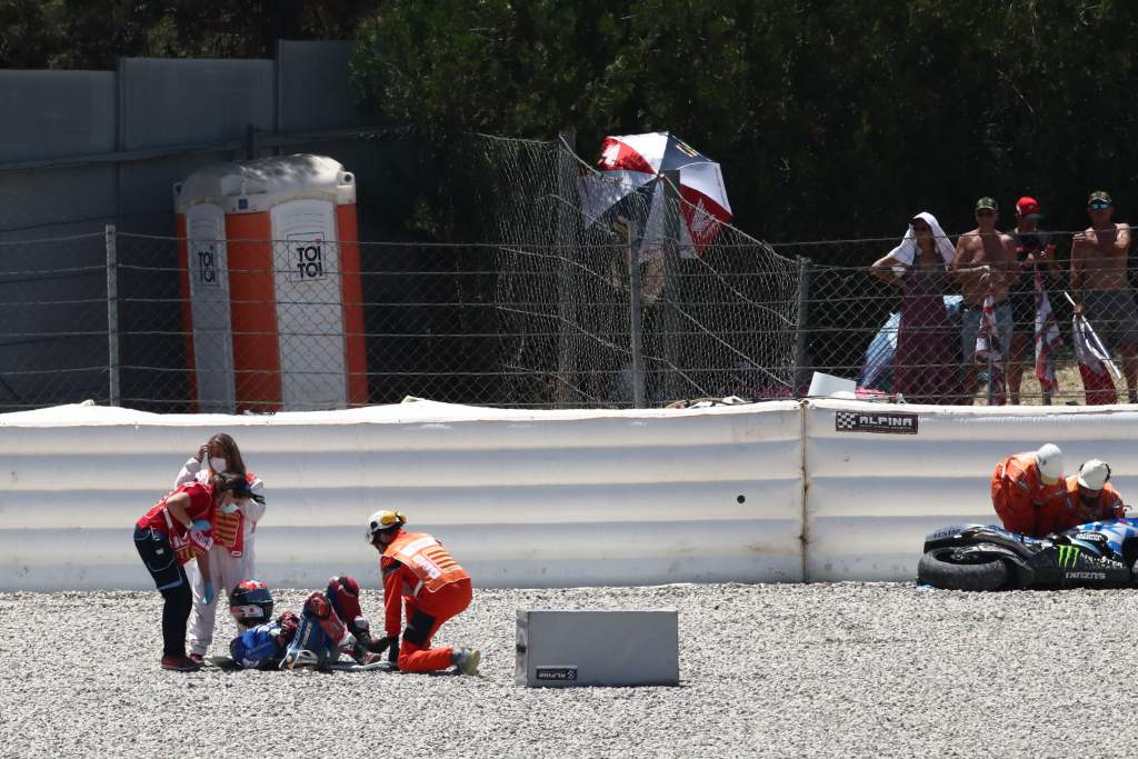 Alex Rins Suzuki MotoGP crash Barcelona