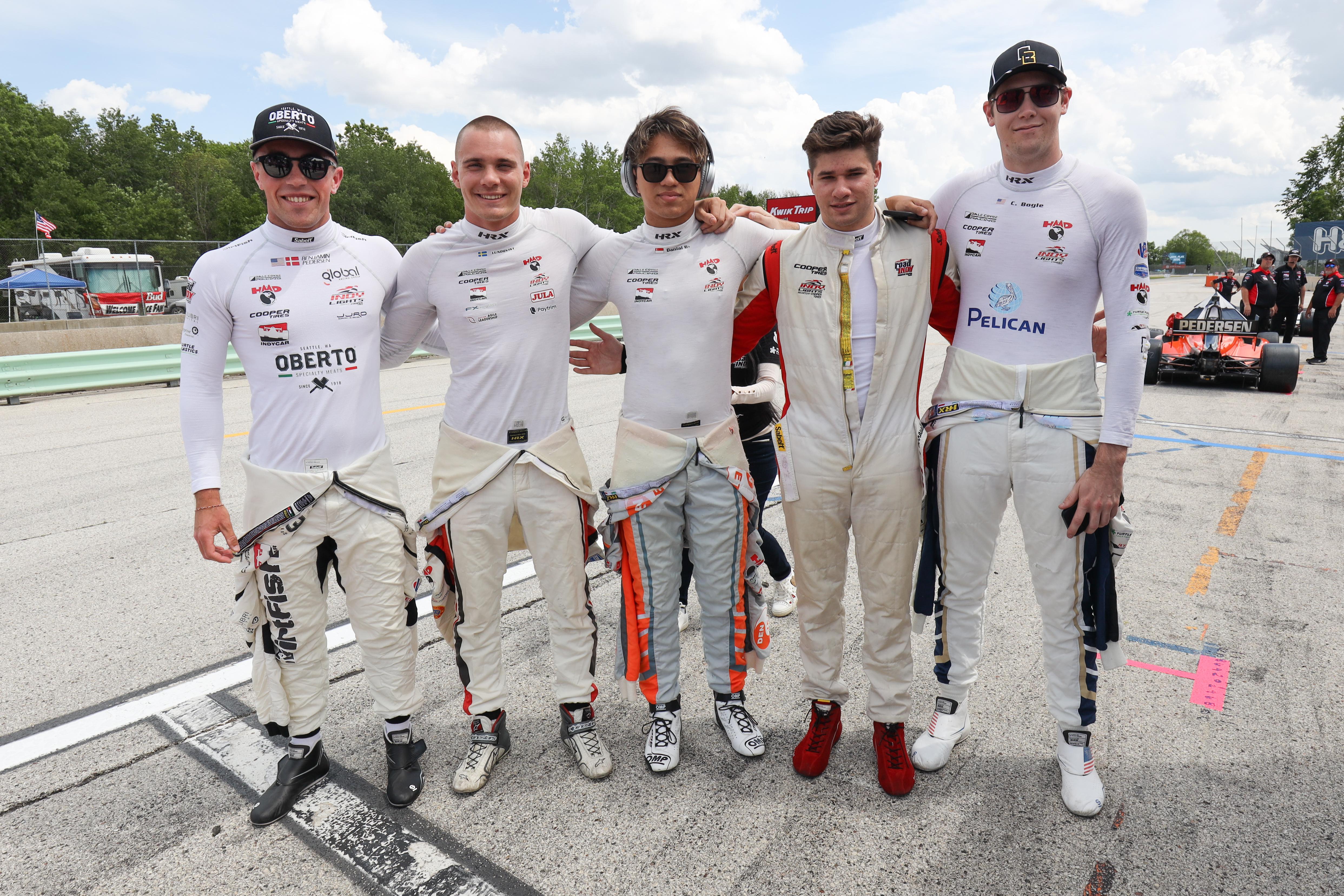 Benjamin Pedersen Linus Lundqvist Danial Frost Antonio Serravalle Christian Bogle Indy Lights Grand Prix At Road America By Joe Skibinski Large Image Without Watermark M62107