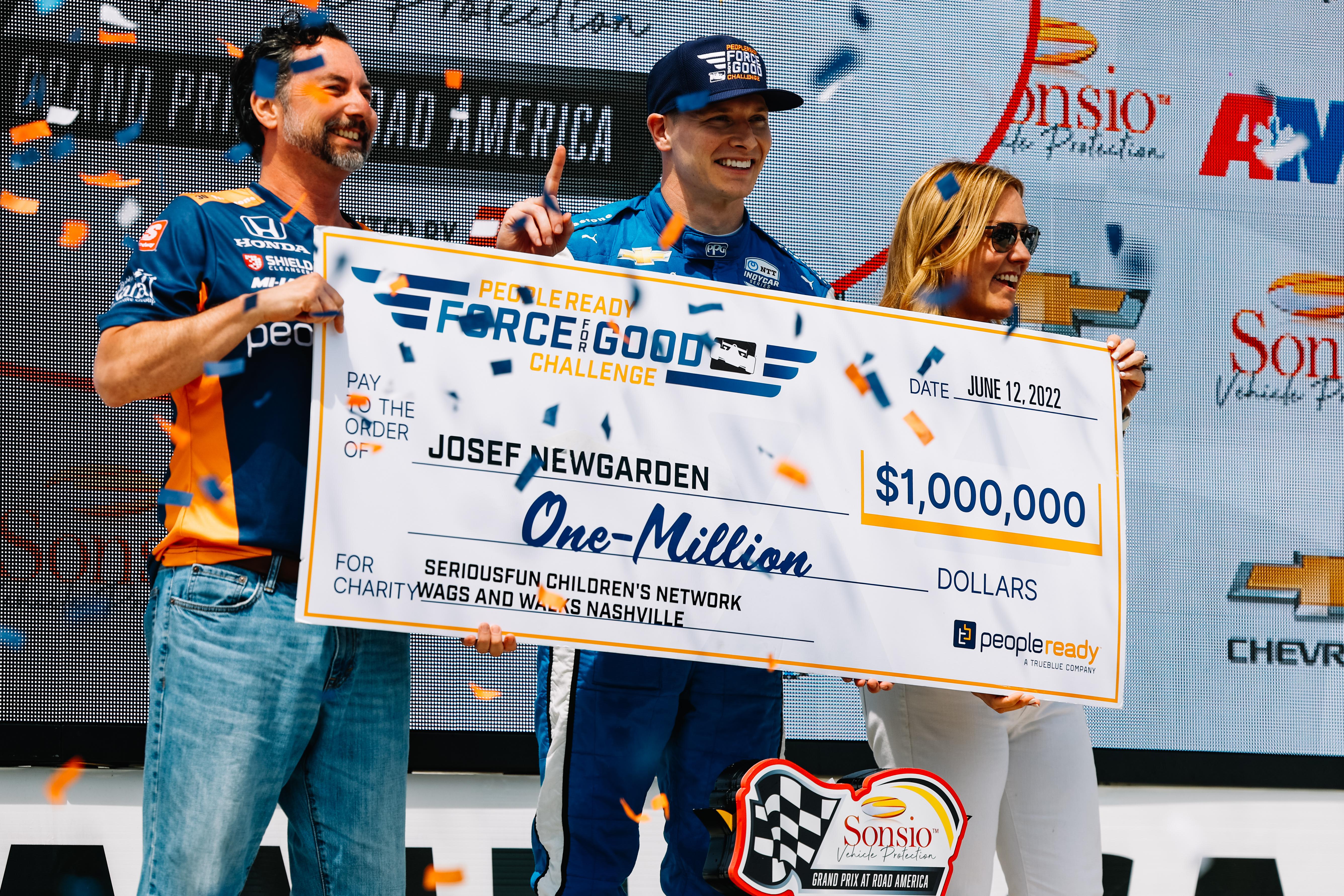 Josef Newgarden Wins $1 Million In The Peopleready Force For Good Challenge Sonsio Grand Prix At Road America By Joe Skibinski Large Image Without Watermark M62562