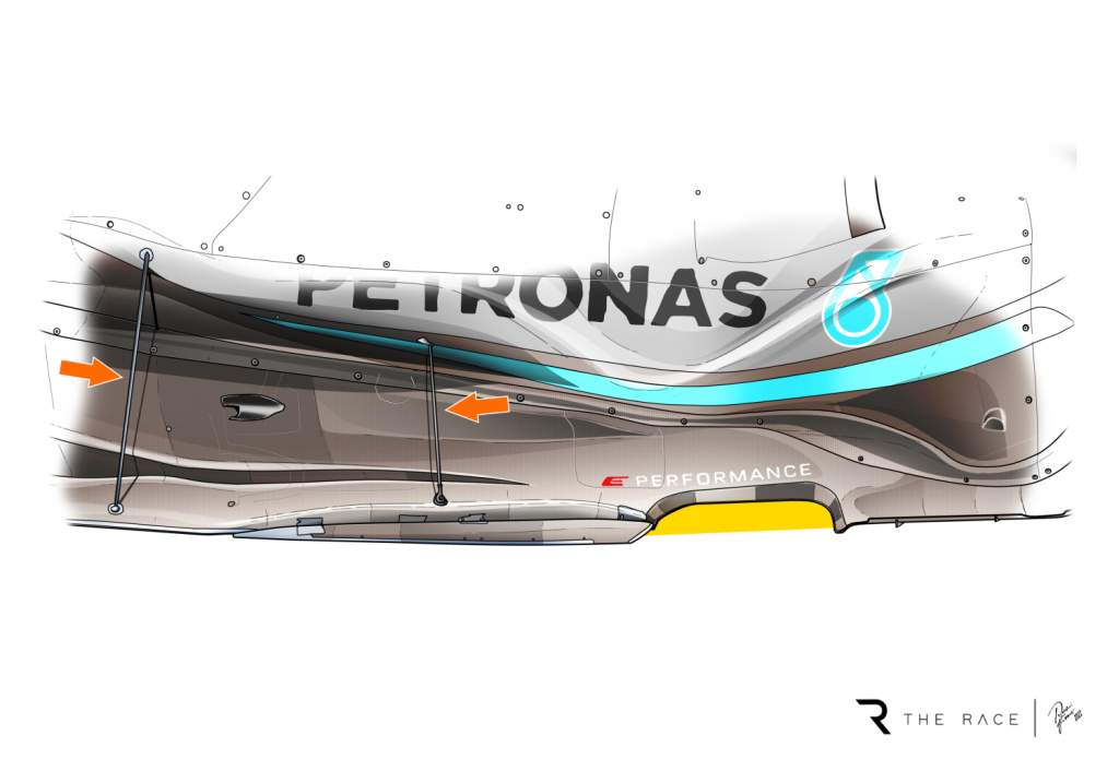 Mercedes F1 floor drawing