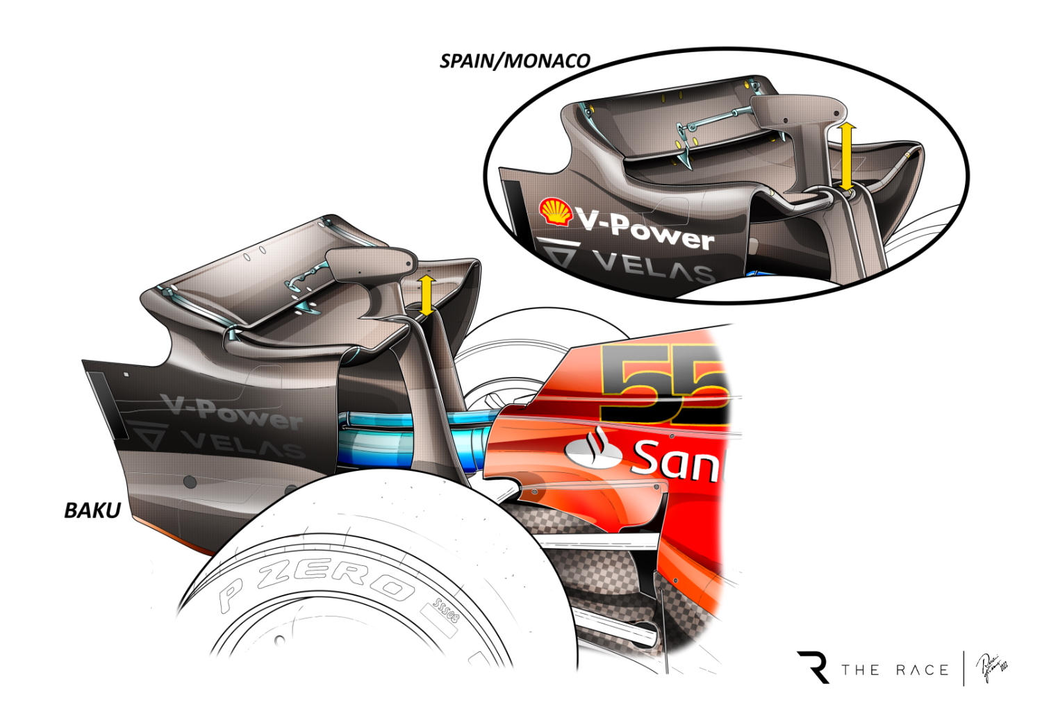 Tr Comparison Rear Wing F175 Monaco Baku