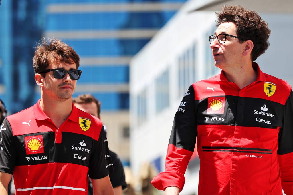 Charles Leclerc Mattia Binotto Ferrari F1