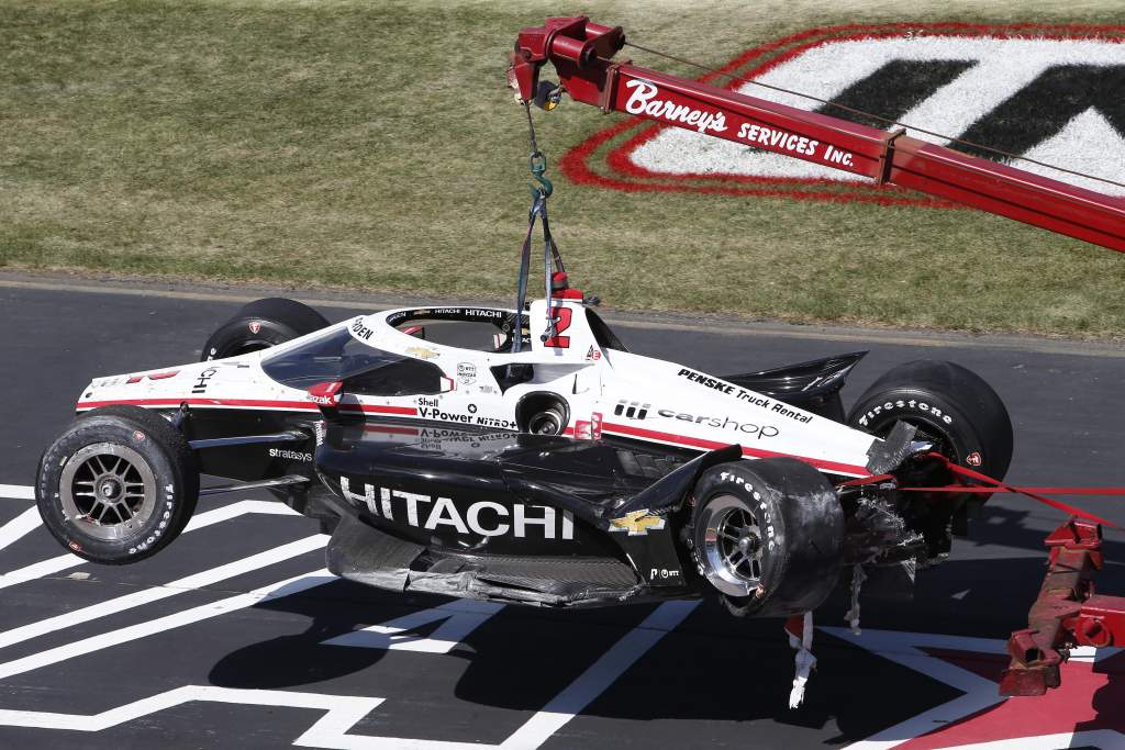 Josef Newgarden Penske IndyCar Iowa crash