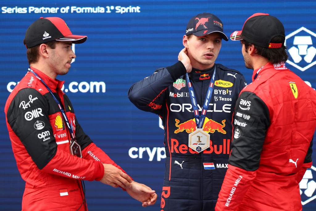 Charles Leclerc Max Verstappen Carlos Sainz Ferrari F1 Red Bull