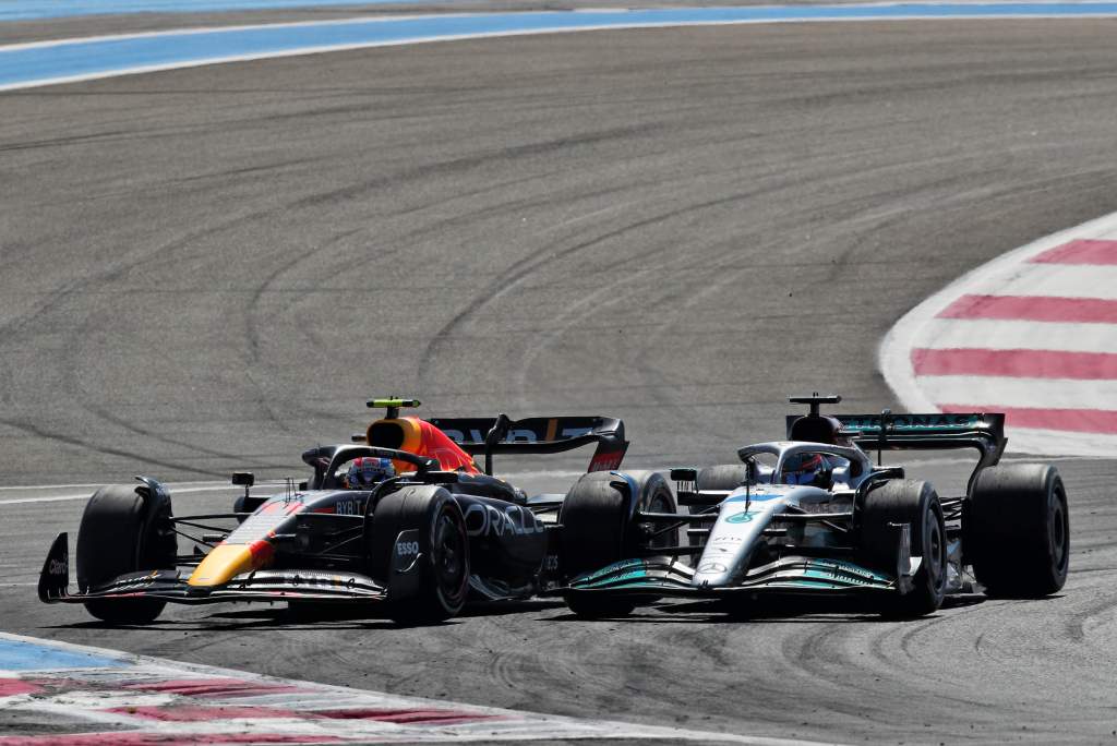 Sergio Perez George Russell Red Bull Mercedes French GP