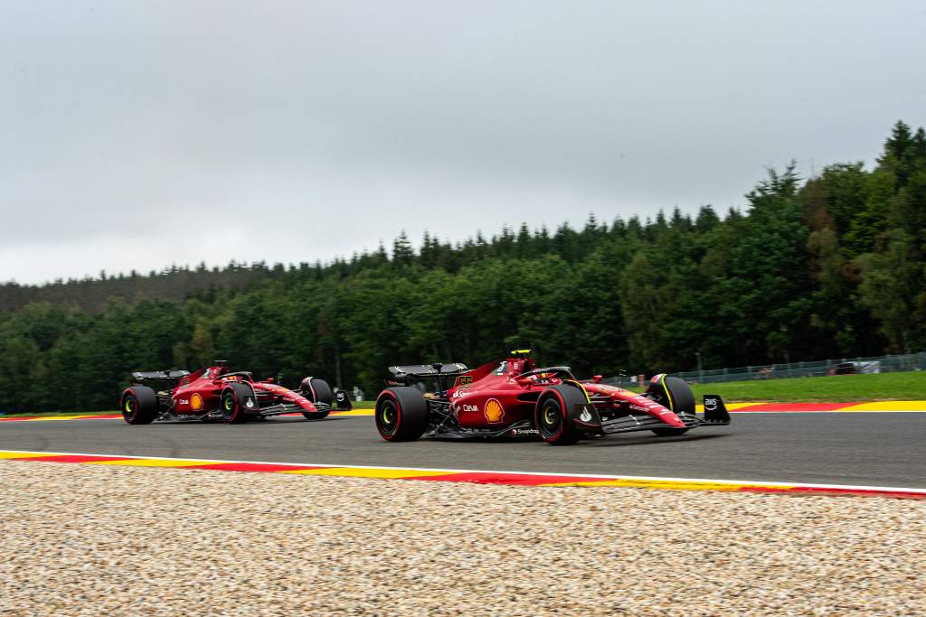 Charles Leclerc Carlos Sainz Ferrari F1 Belgian GP