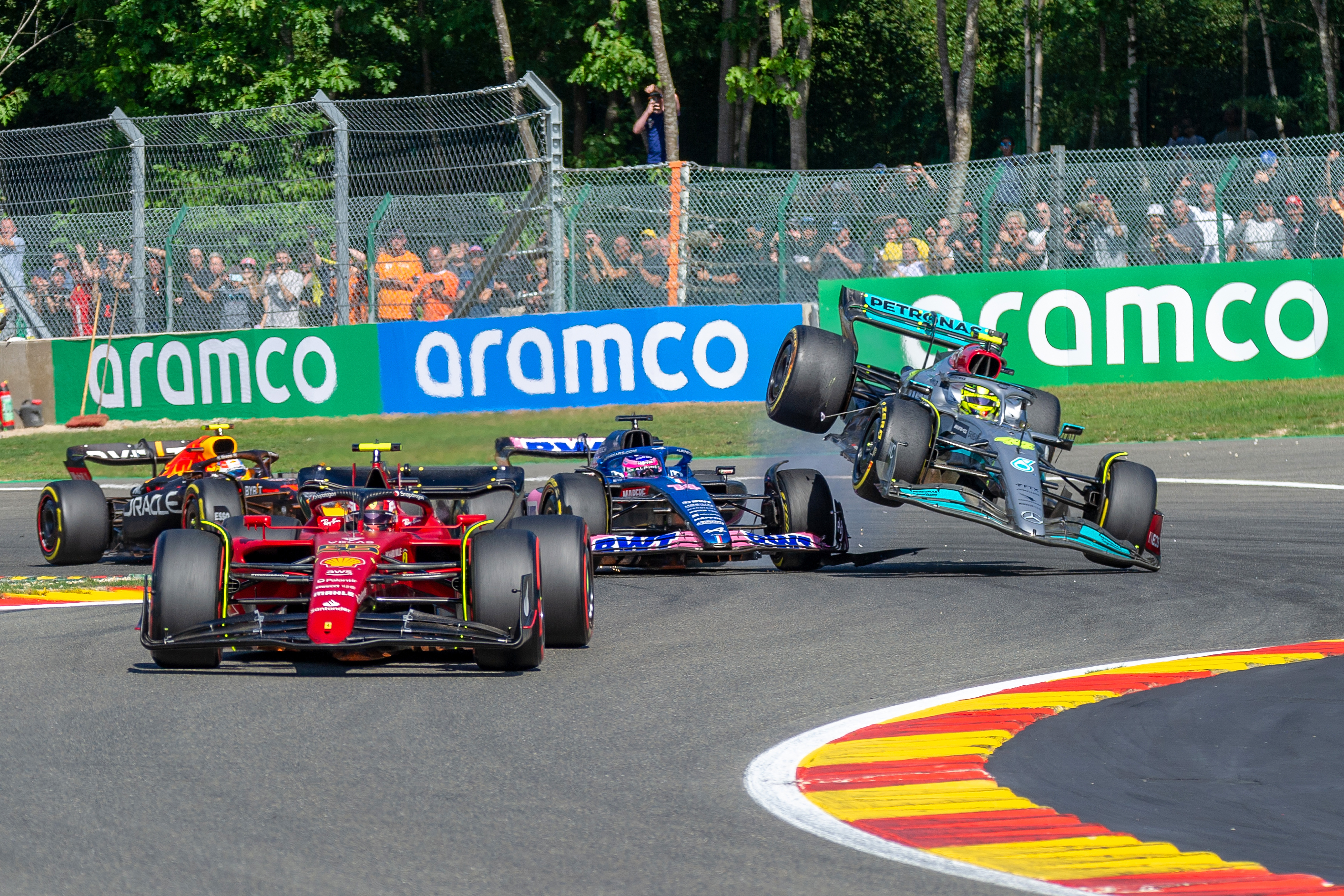 Lewis Hamilton Mercedes Fernando Alonso Alpine Belgian GP F1