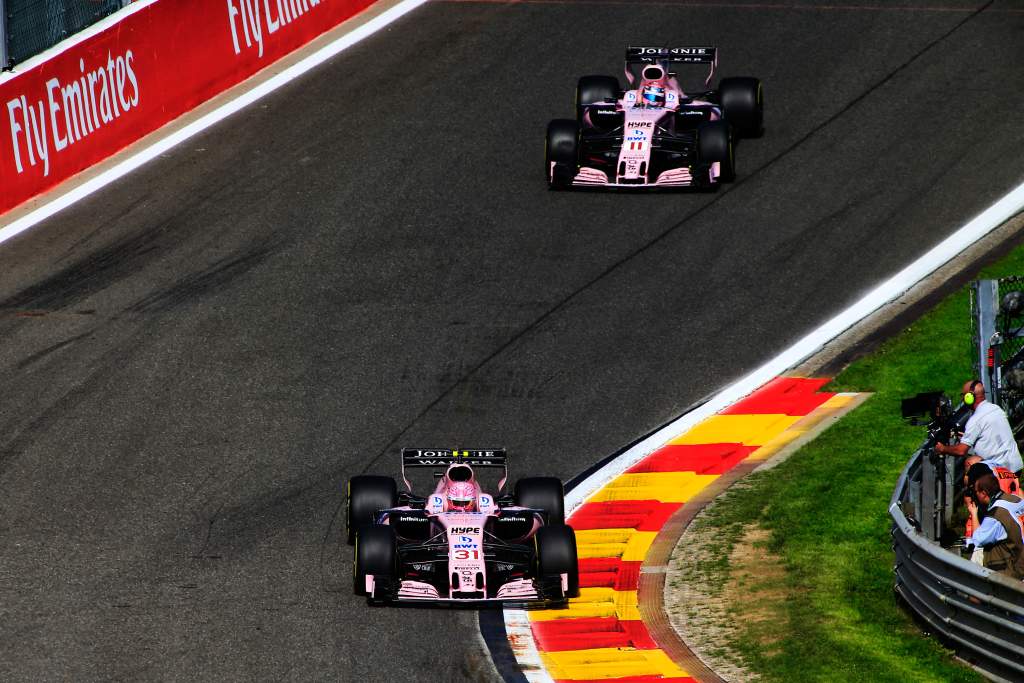 Esteban Ocon Sergio Perez Force India F1