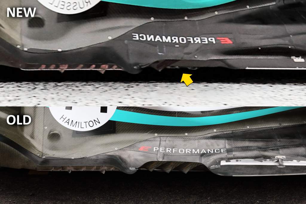 Mercedes F1 floor comparison